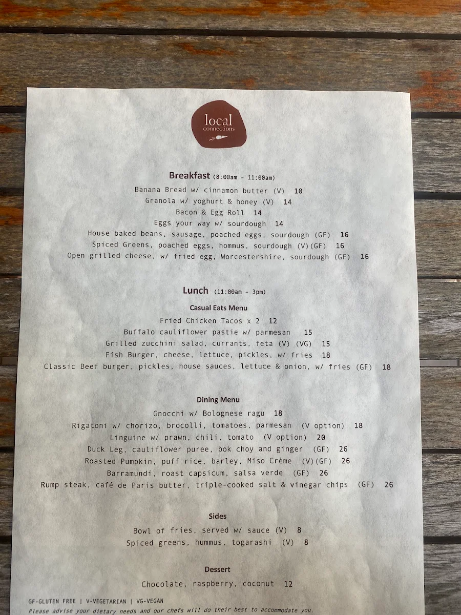 Menu, Local Connections