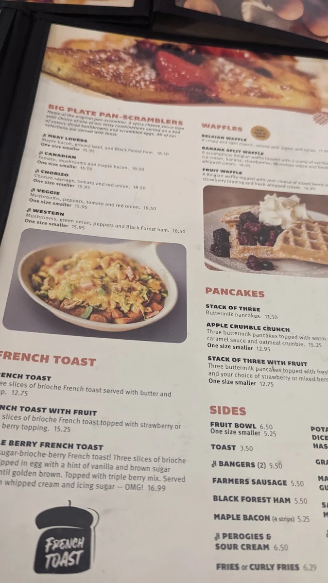 Menu, Humpty's Big Plate Diner - Yorkton