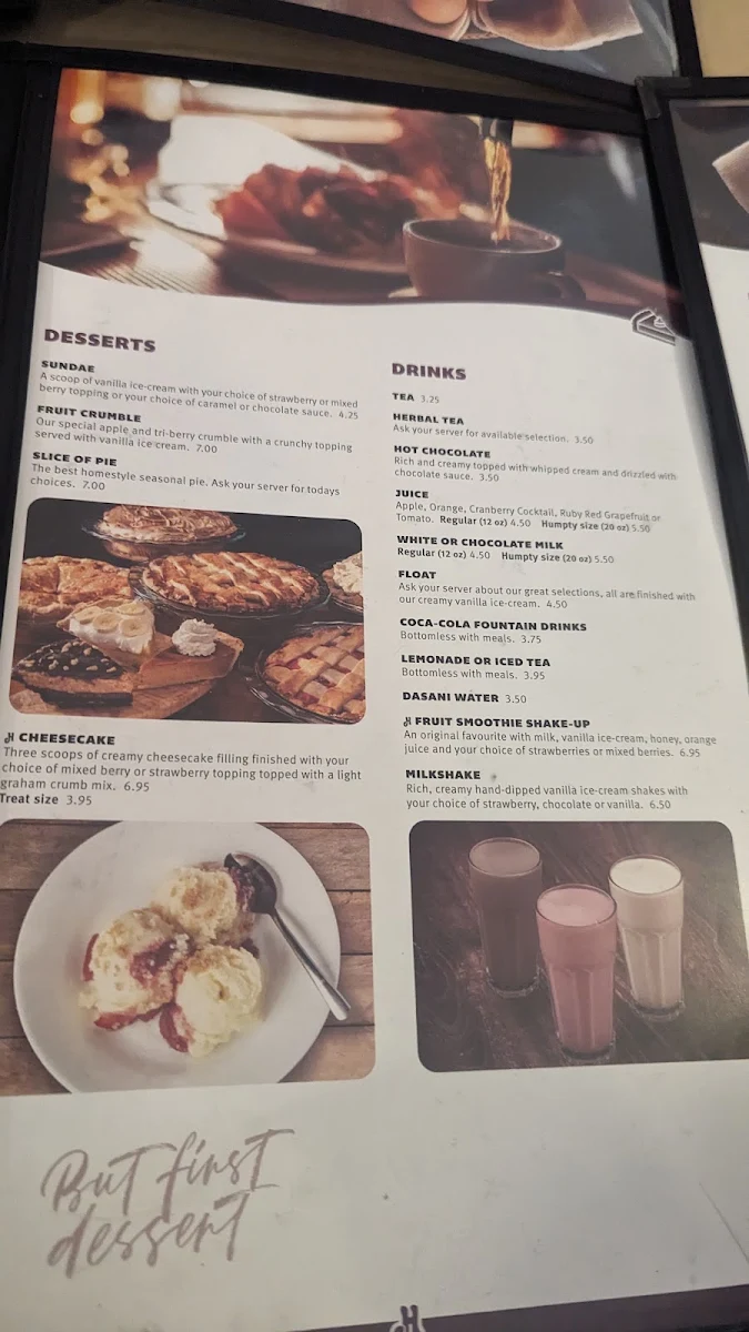 Menu, Humpty's Big Plate Diner - Yorkton