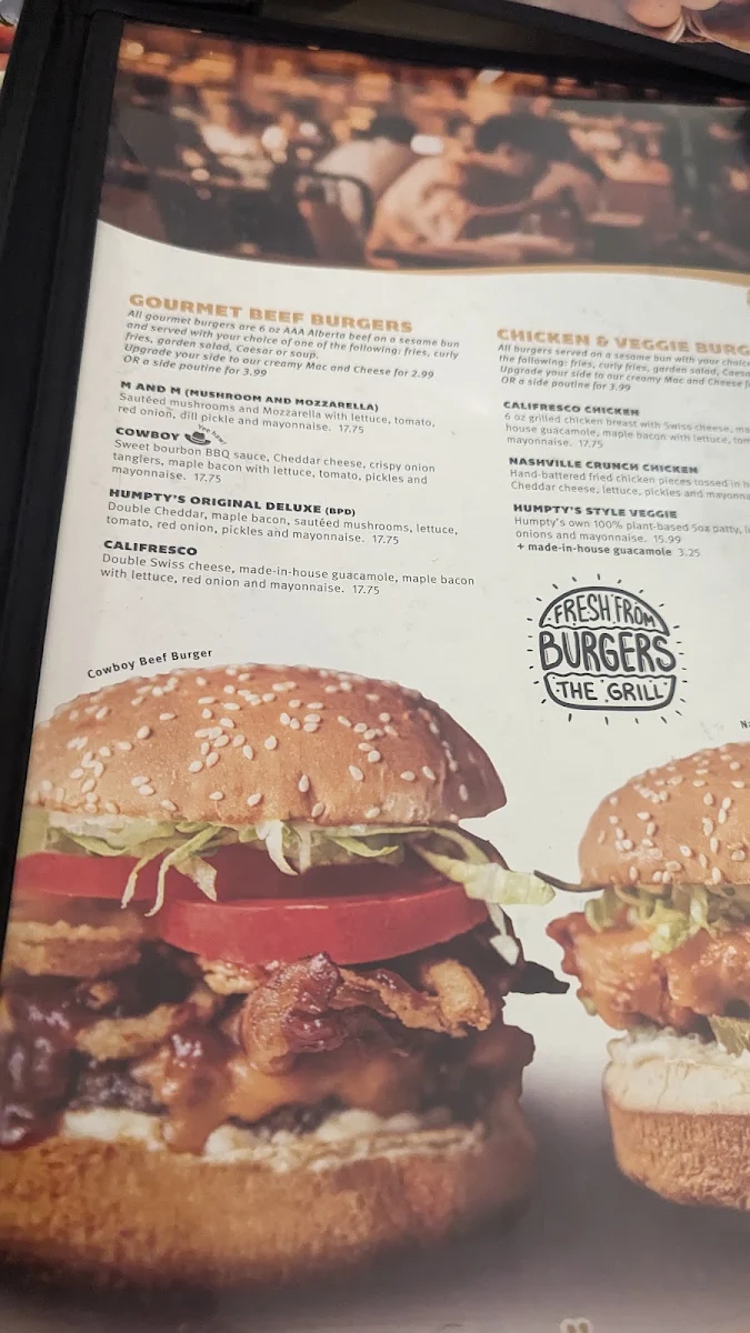 Menu, Humpty's Big Plate Diner - Yorkton