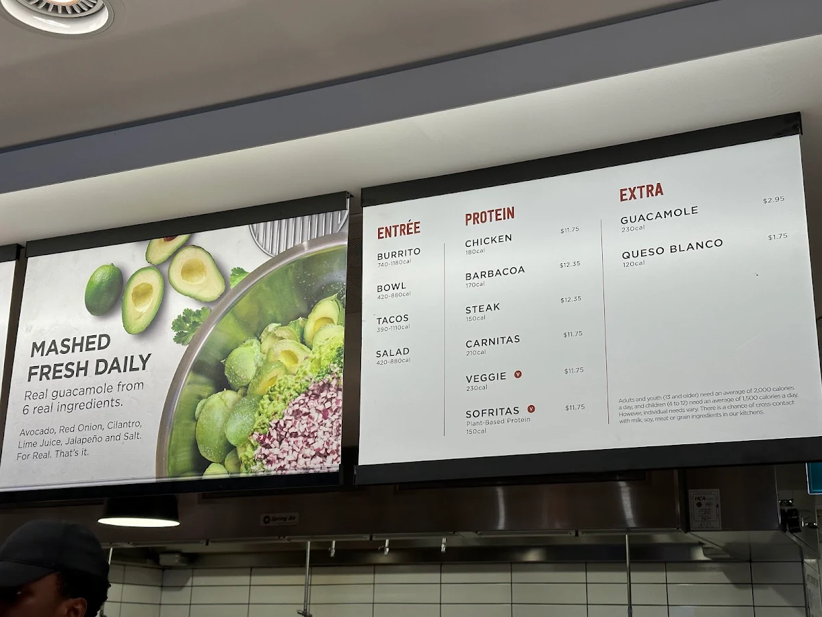 Menu, Chipotle Mexican Grill