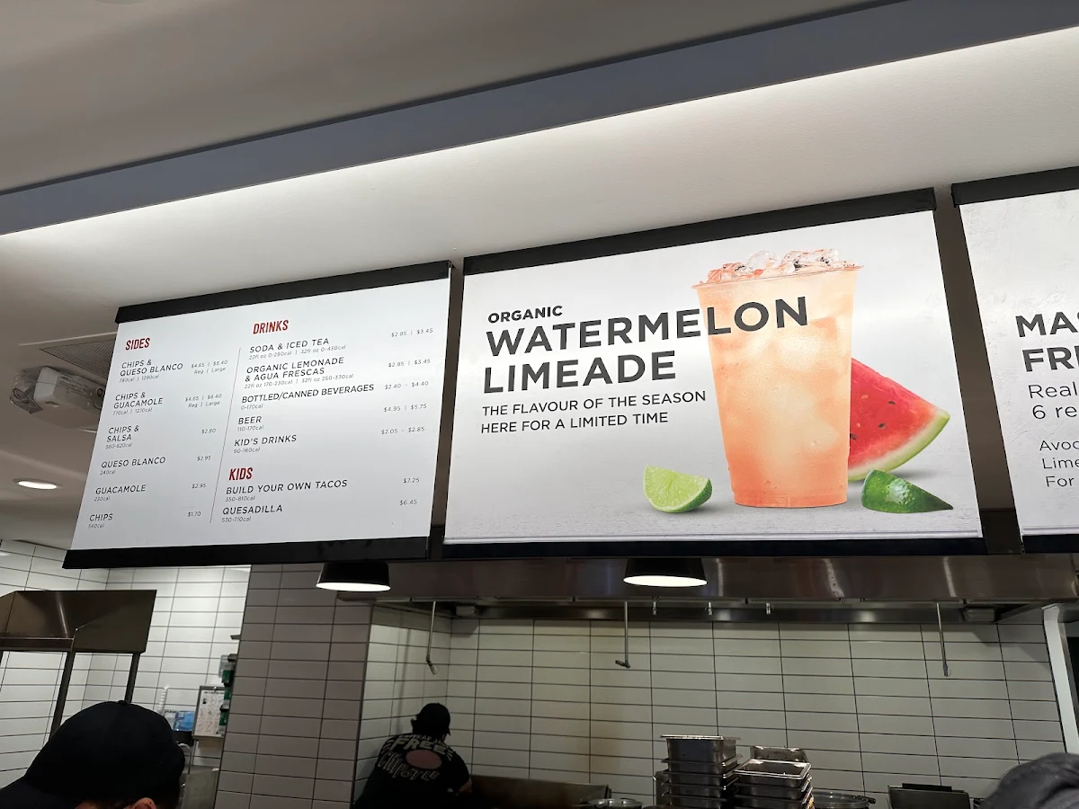 Menu, Chipotle Mexican Grill