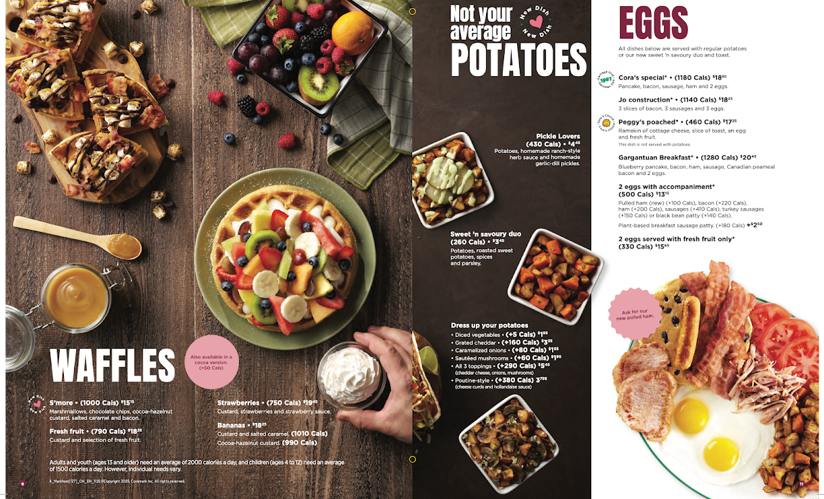 Menu, Cora Breakfast and Lunch