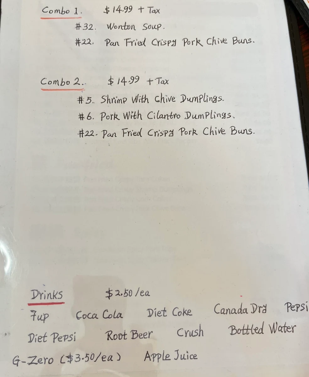Menu, Kee Heong Cantonese Dim Sum