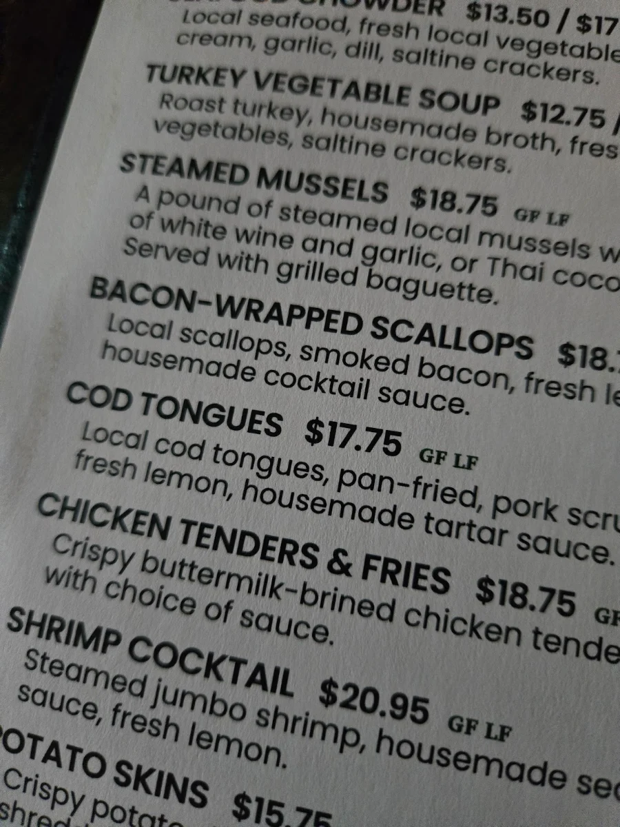 Menu, Green Sleeves