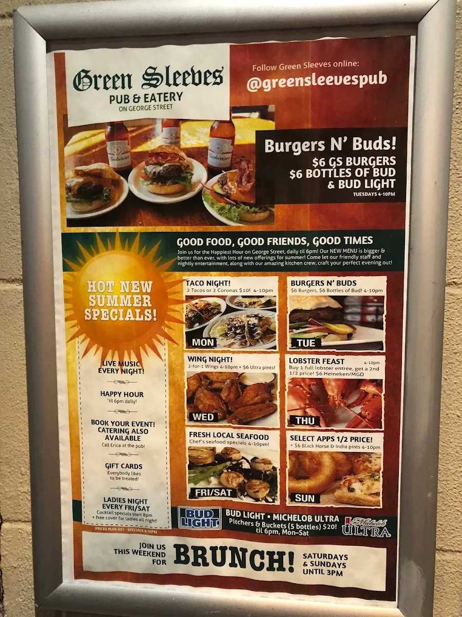 Menu, Green Sleeves