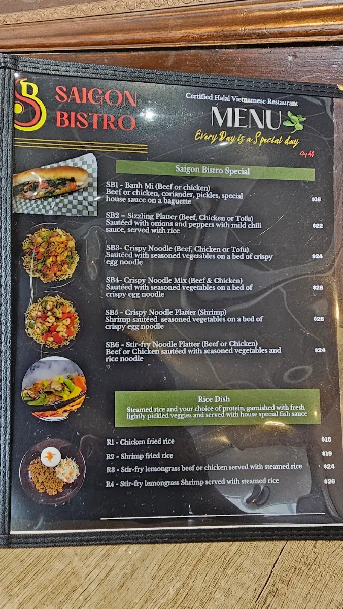 Menu, Saigon Bistro