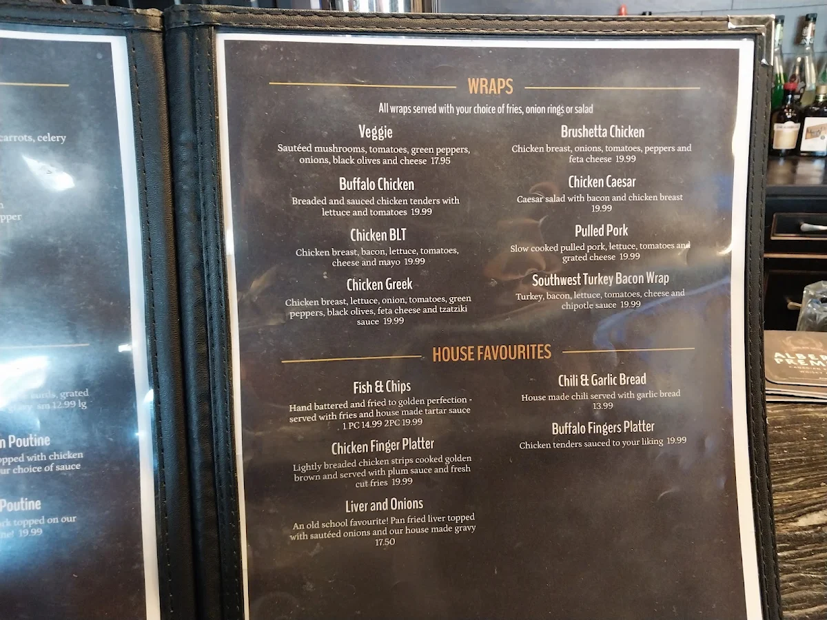 Menu, M&M Bar and Grill