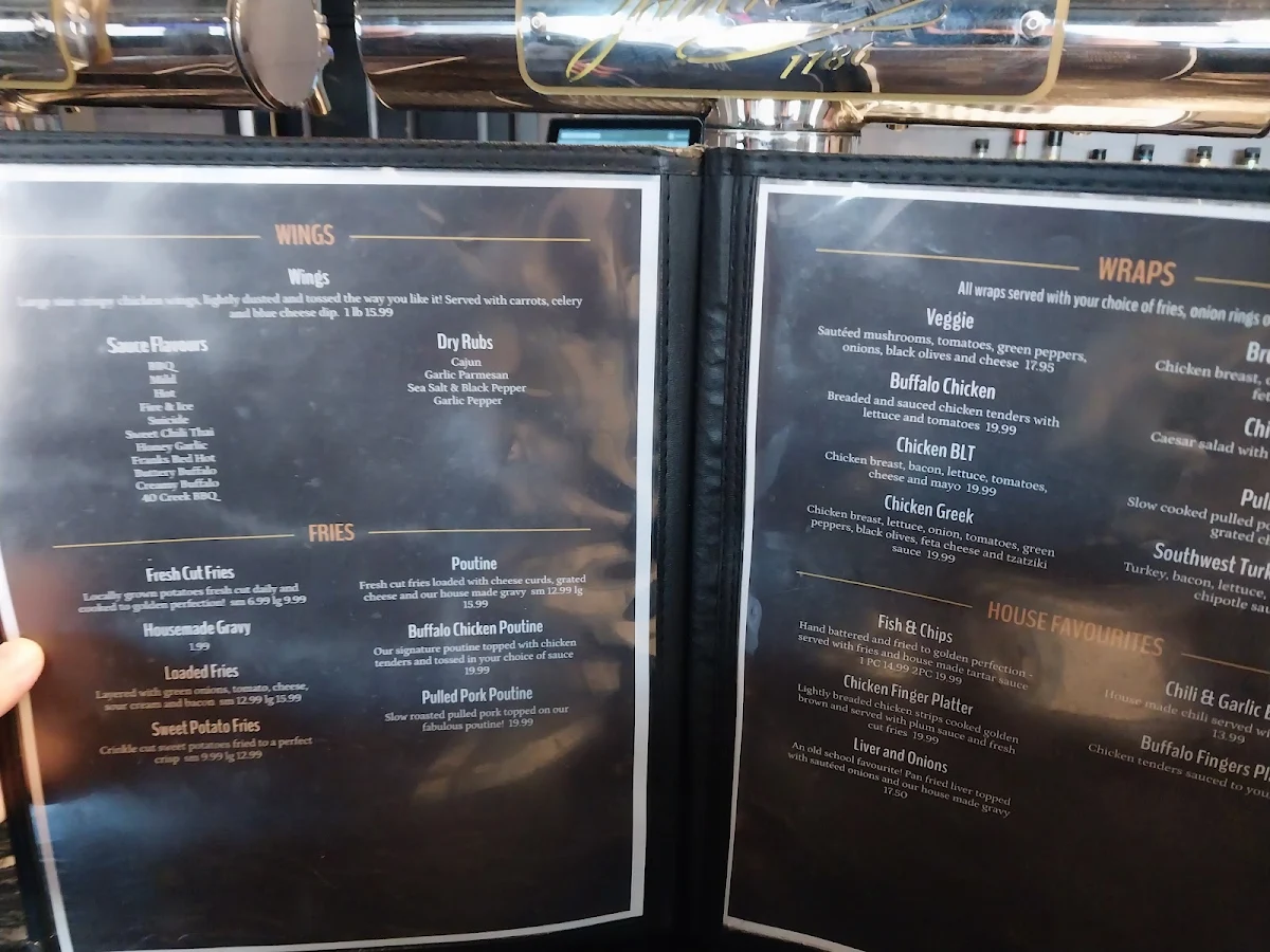 Menu, M&M Bar and Grill