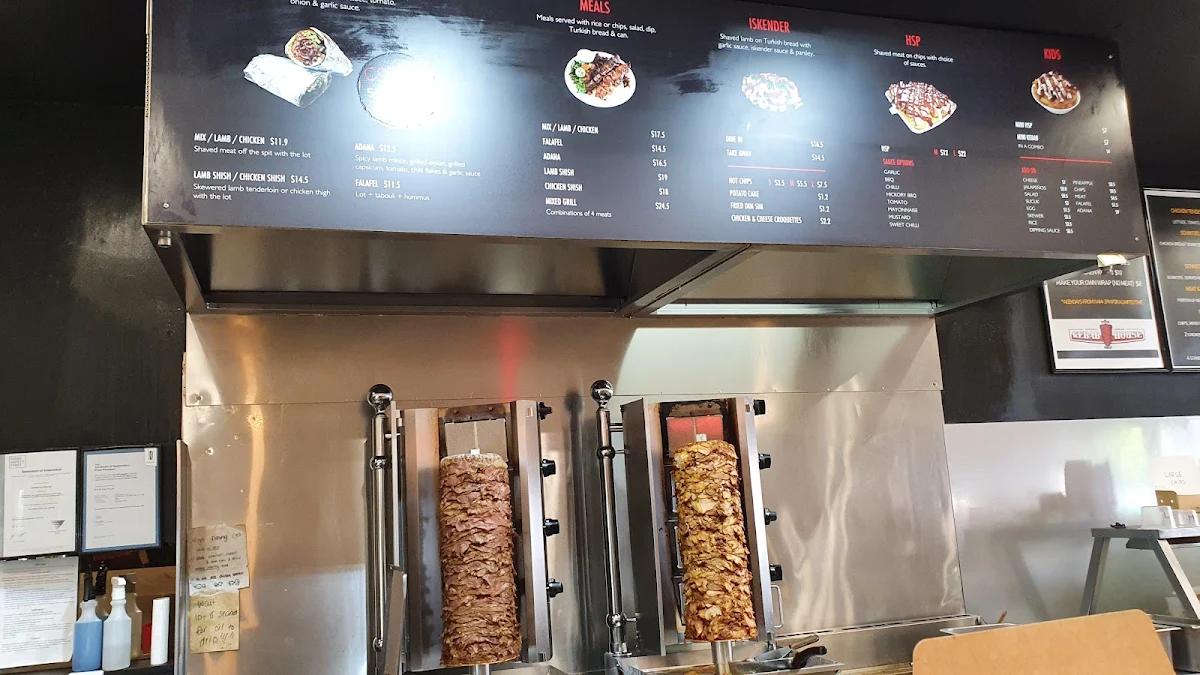 Menu, Mentone Kebab House
