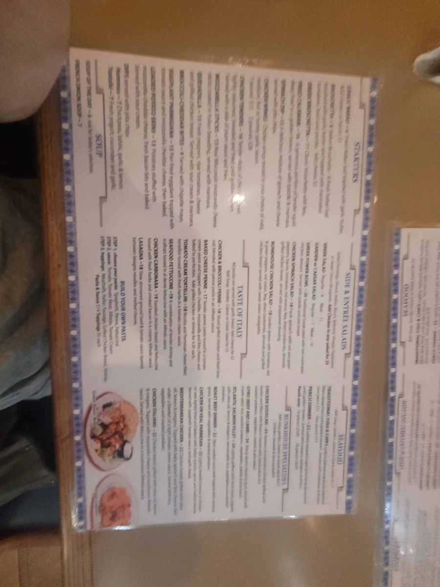 Menu, The Bunkhouse Restaurant (Delhi)