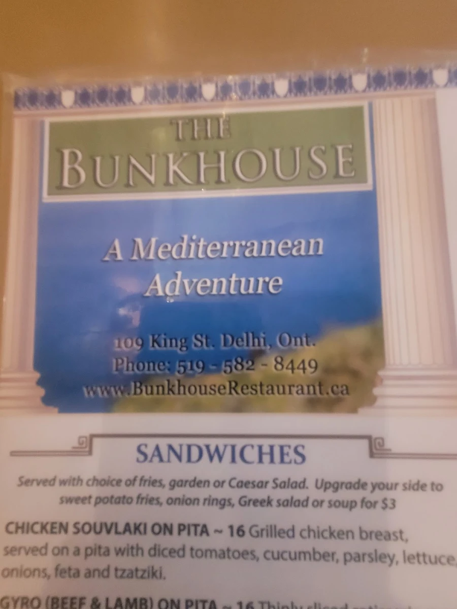 Menu, The Bunkhouse Restaurant (Delhi)