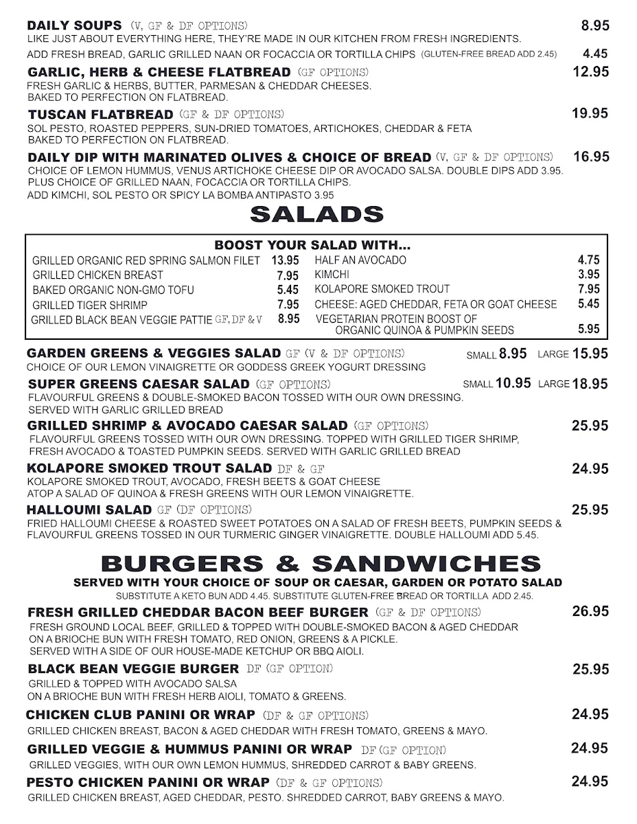 Menu, Sõl Kitchen