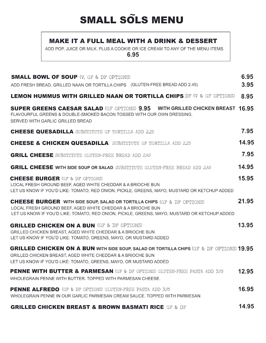 Menu, Sõl Kitchen