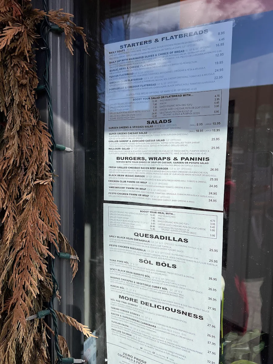 Menu, Sõl Kitchen