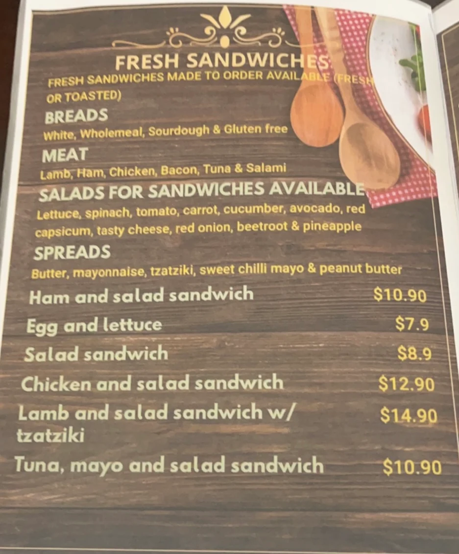 Menu, Neo Cafe Restaurant