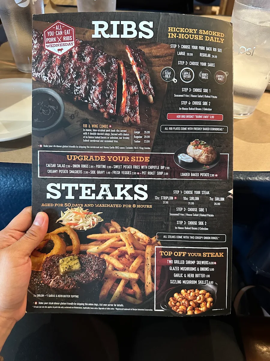 Menu, Montana’s BBQ & Bar