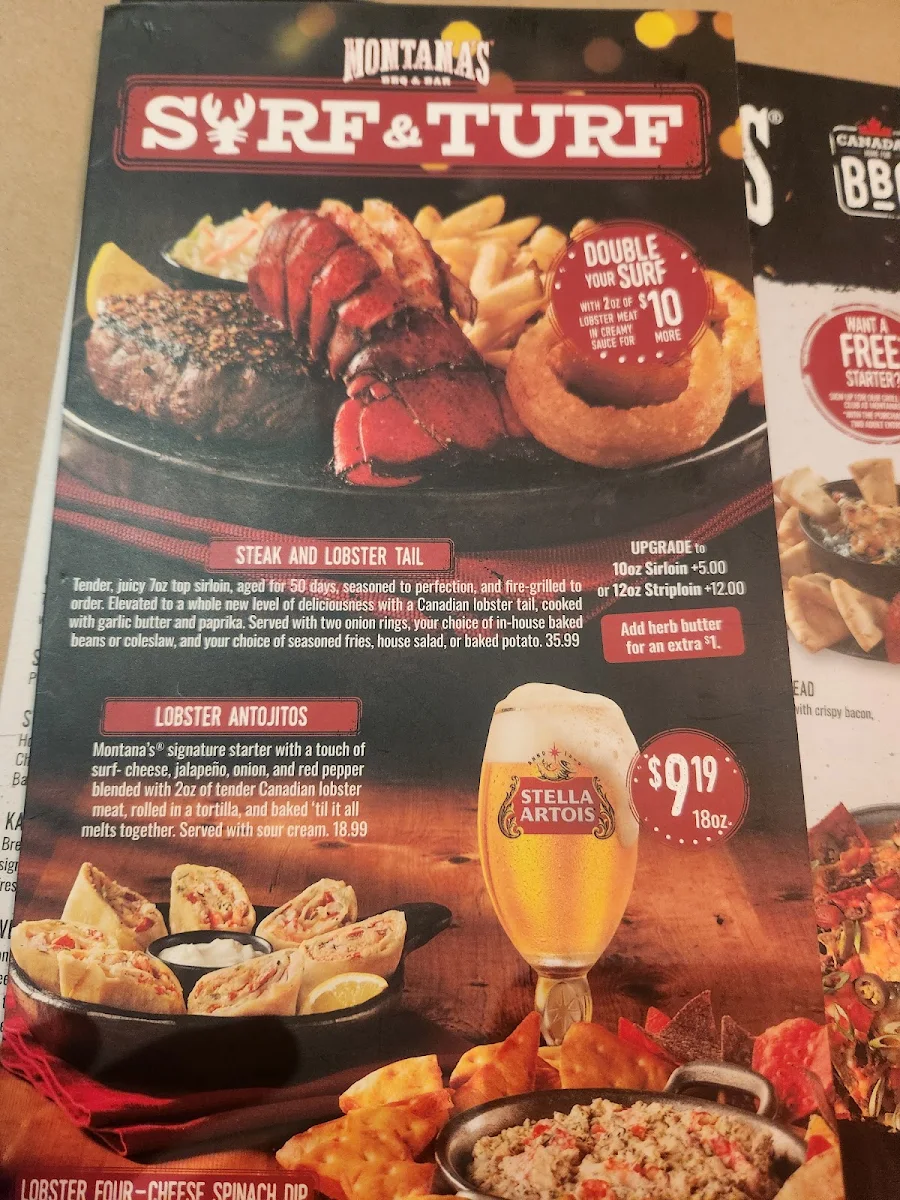Menu, Montana’s BBQ & Bar