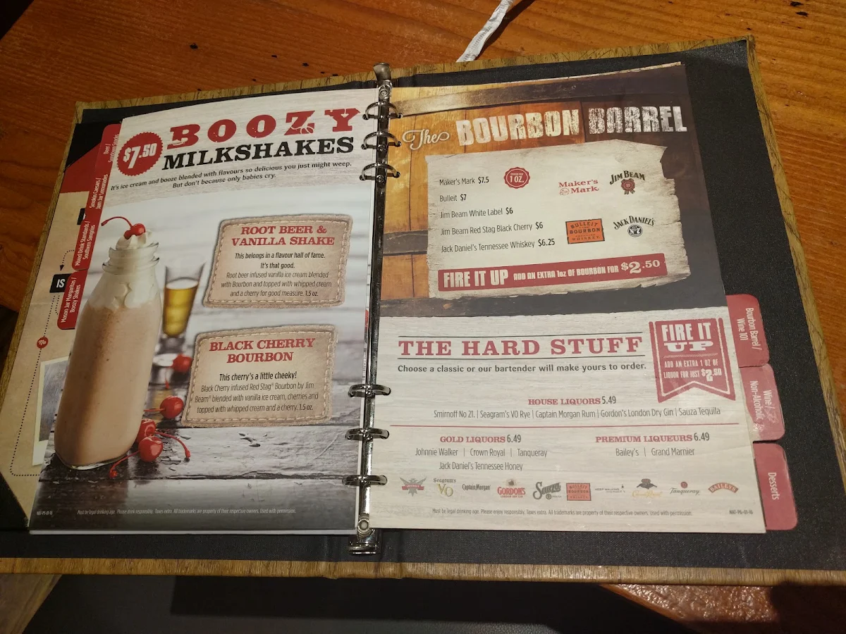 Menu, Montana’s BBQ & Bar