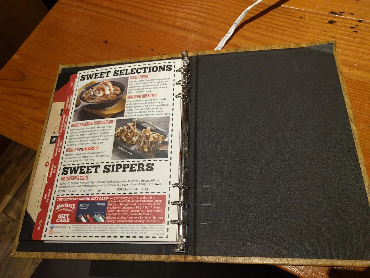 Menu, Montana’s BBQ & Bar