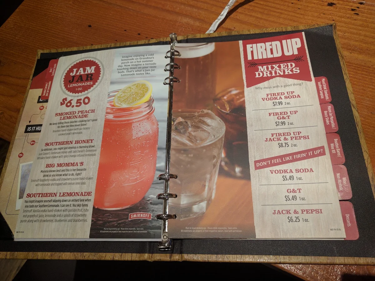 Menu, Montana’s BBQ & Bar