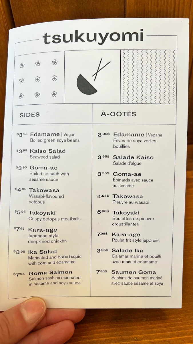 Menu, Tsukuyomi Ramen - Mile End