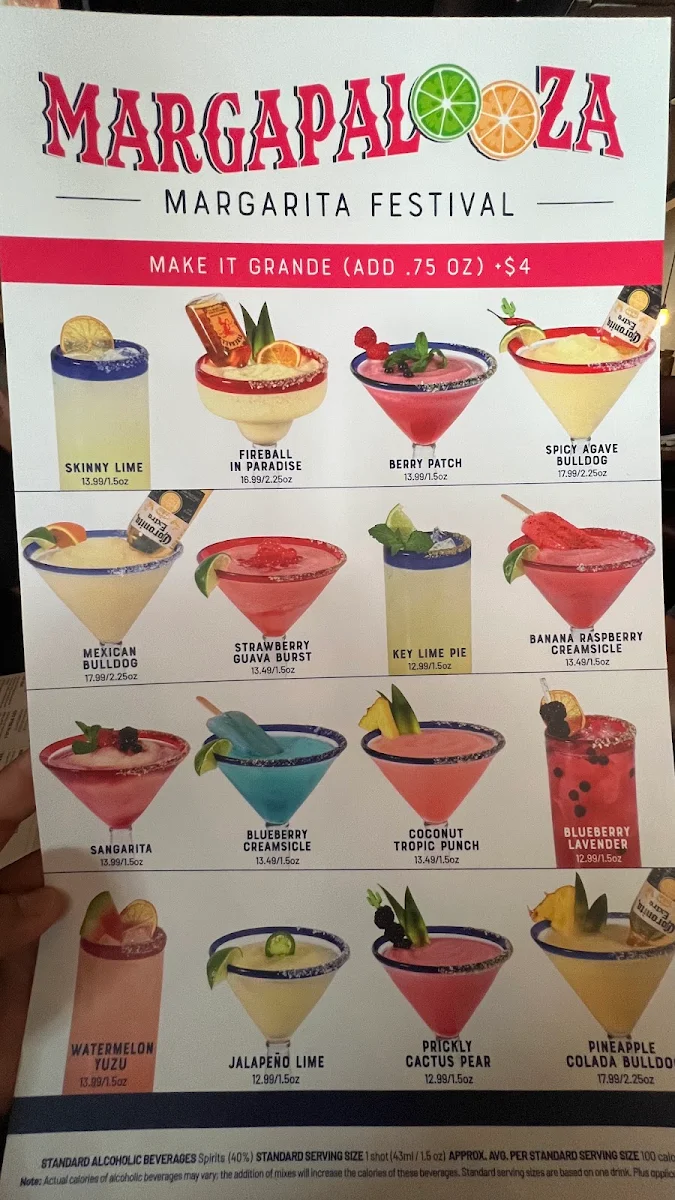 Menu, Lone Star Texas Grill