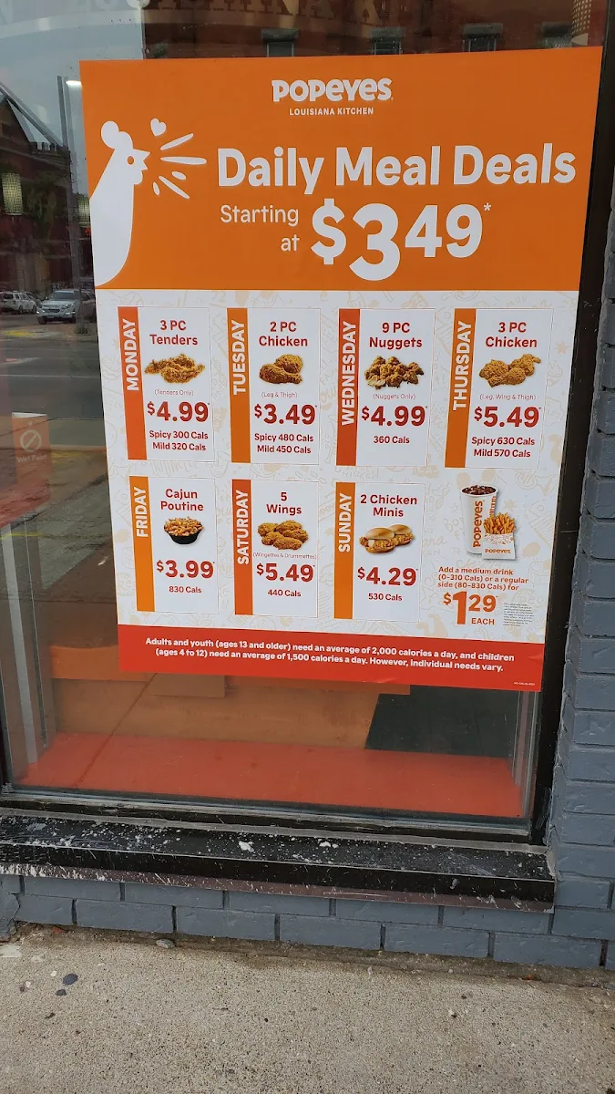 Menu, Popeyes Louisiana Kitchen