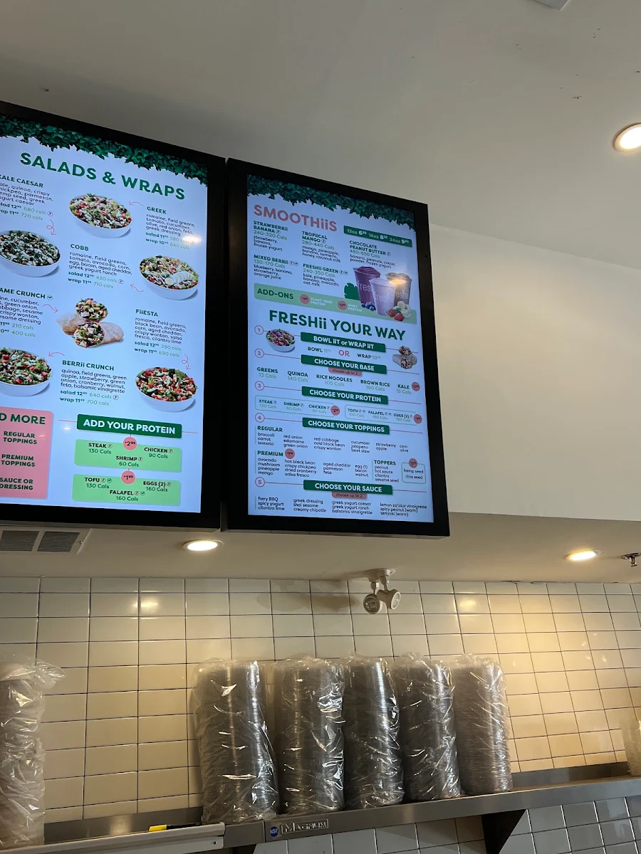 Menu, Freshii