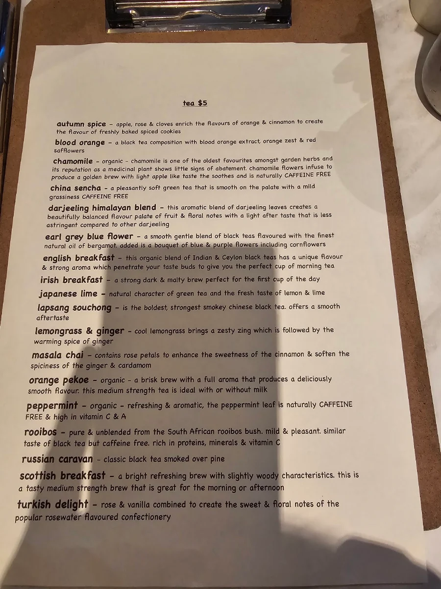 Menu, Cream Patisserie Boulangerie