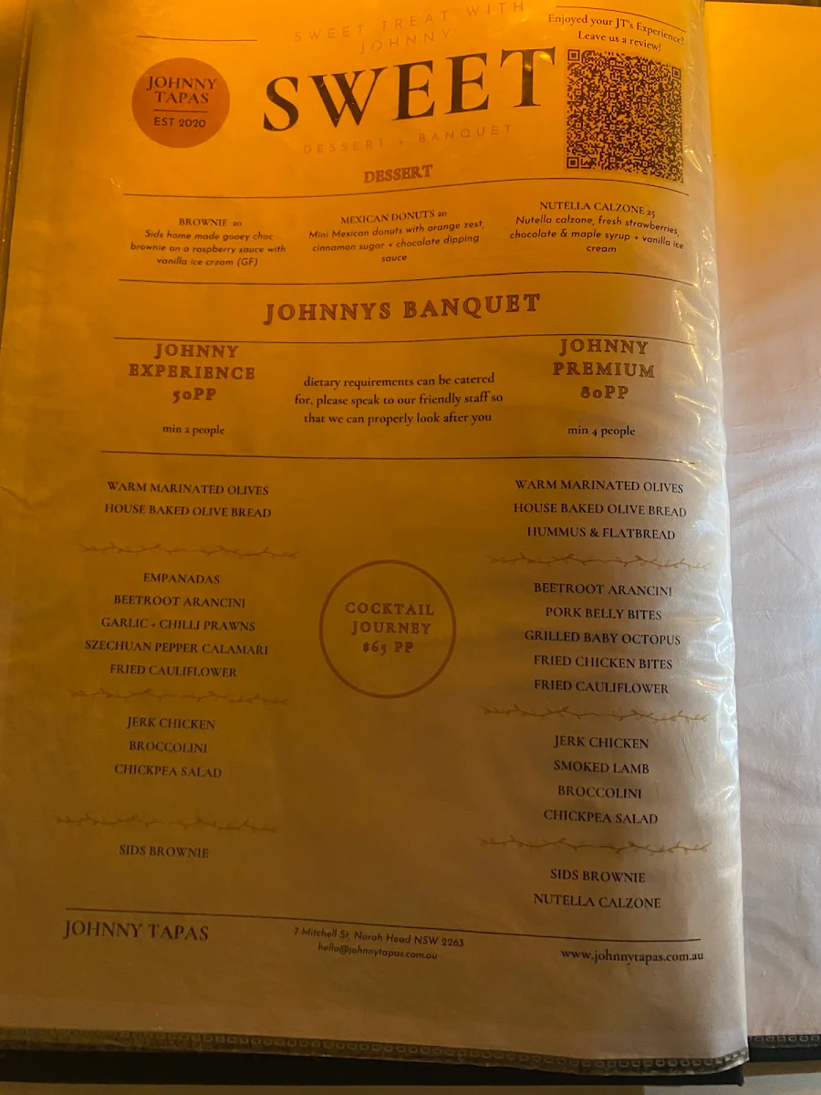 Menu, Johnny Tapas