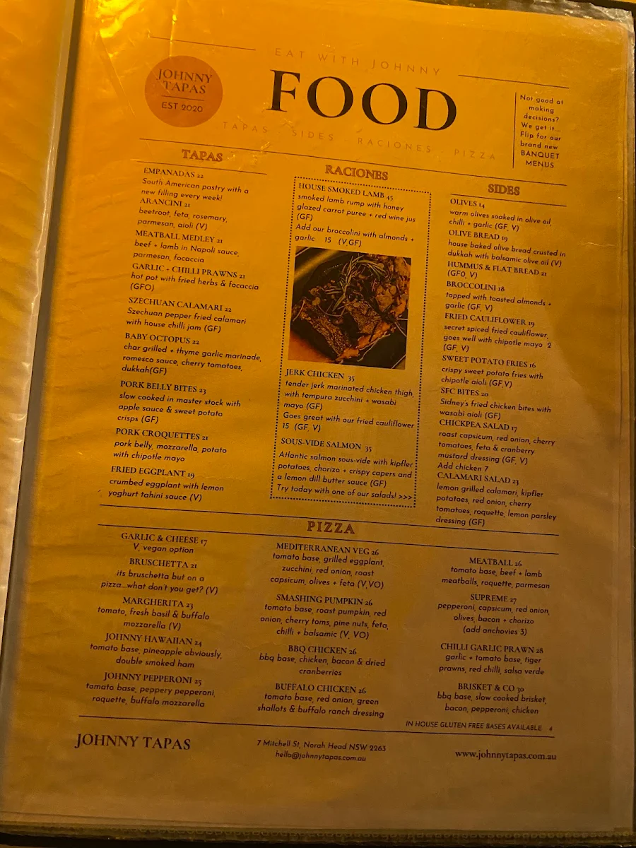 Menu, Johnny Tapas