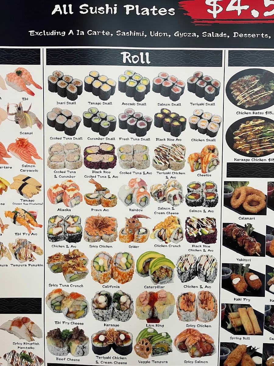Menu, Sushi Honke