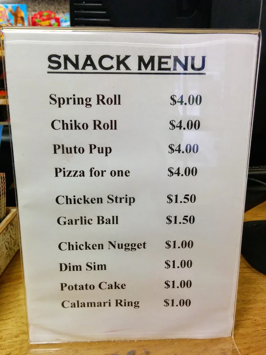 Menu, Buchan Valley Roadhouse