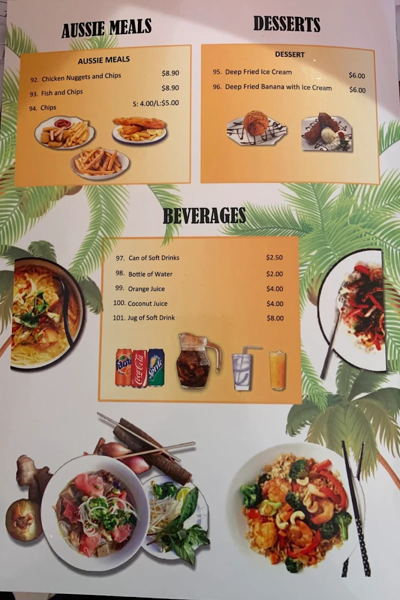Menu, Billy's Bowl Restaurant