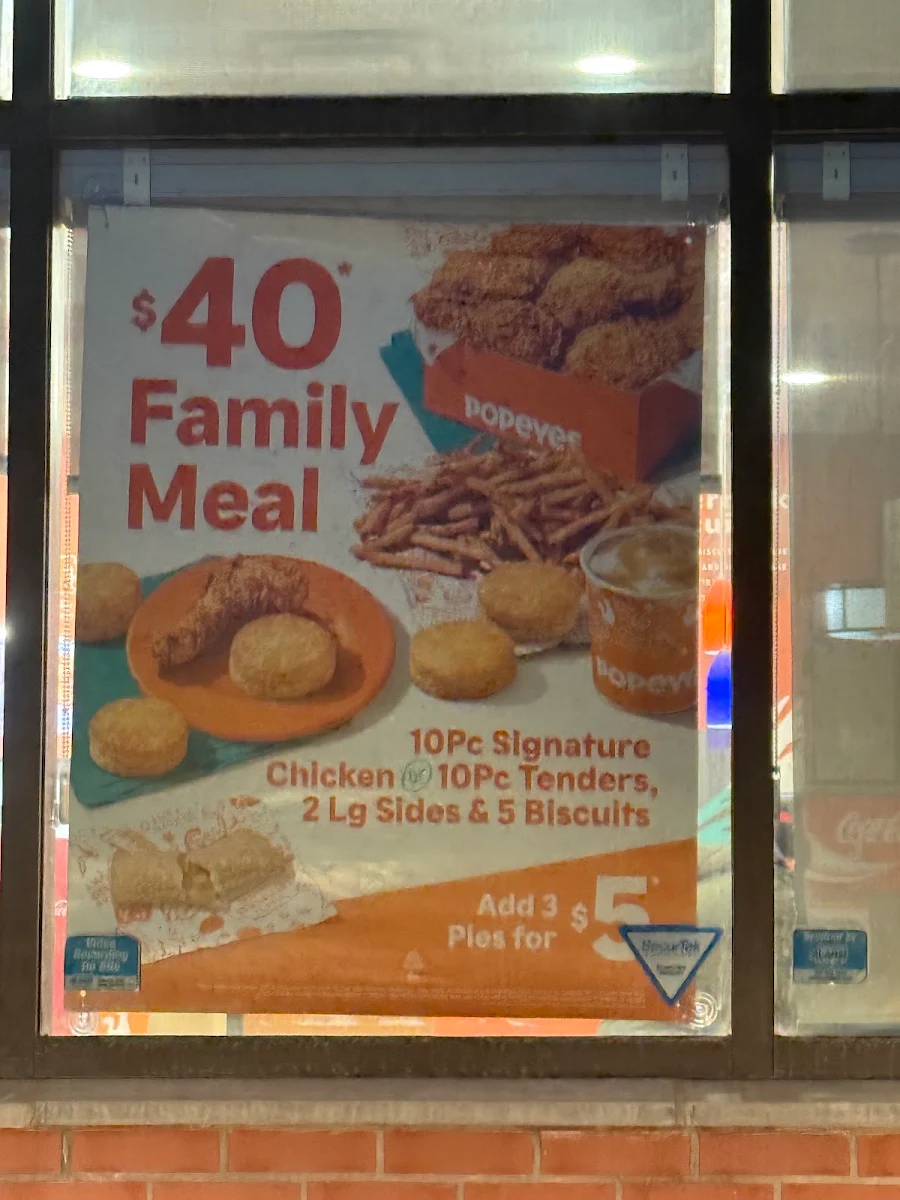 Menu, Popeyes Louisiana Kitchen