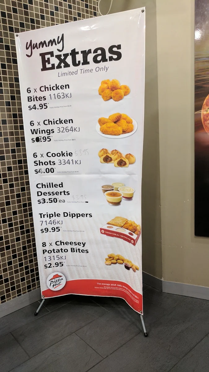 Menu, Pizza Hut Sutherland