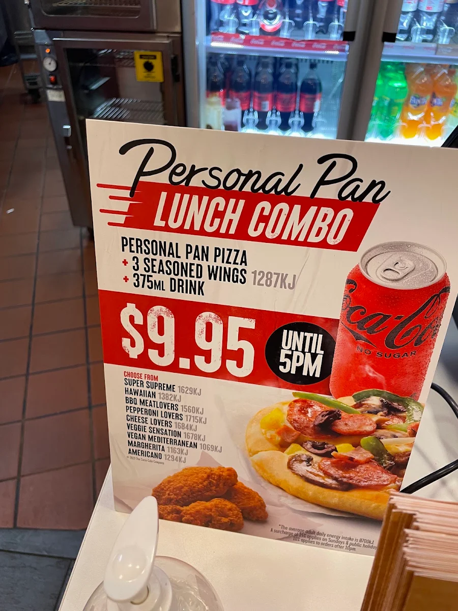 Menu, Pizza Hut Sutherland