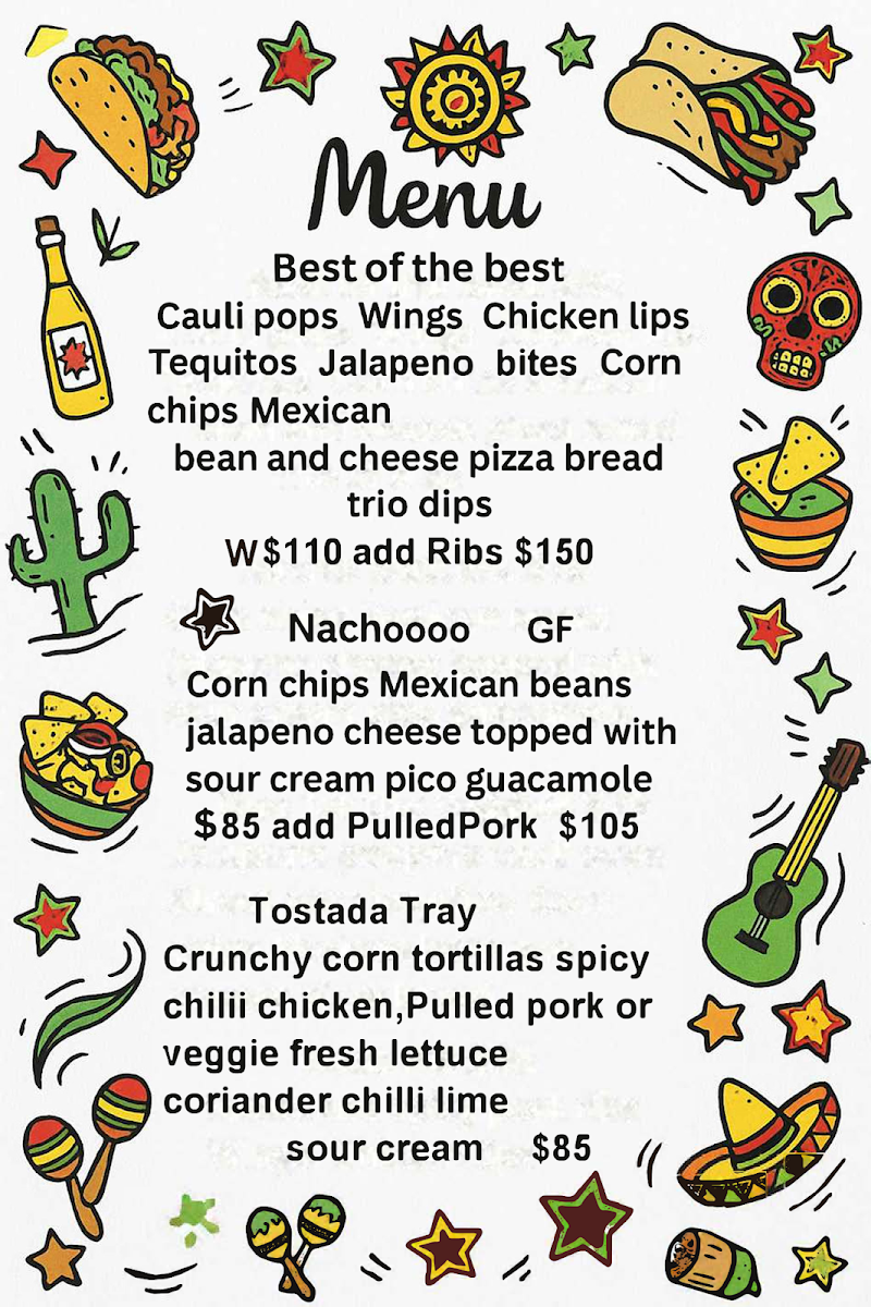 Menu, Pizza Loca Cantina