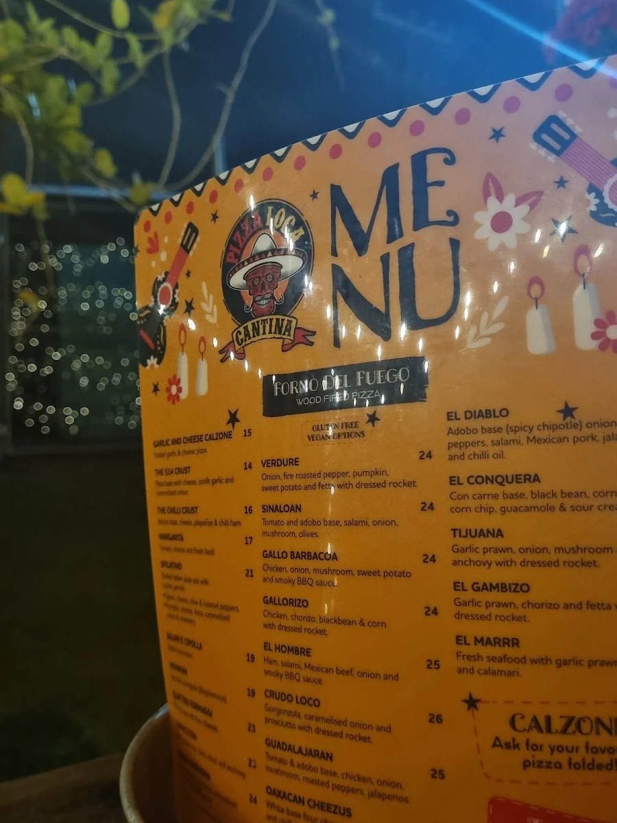 Menu, Pizza Loca Cantina