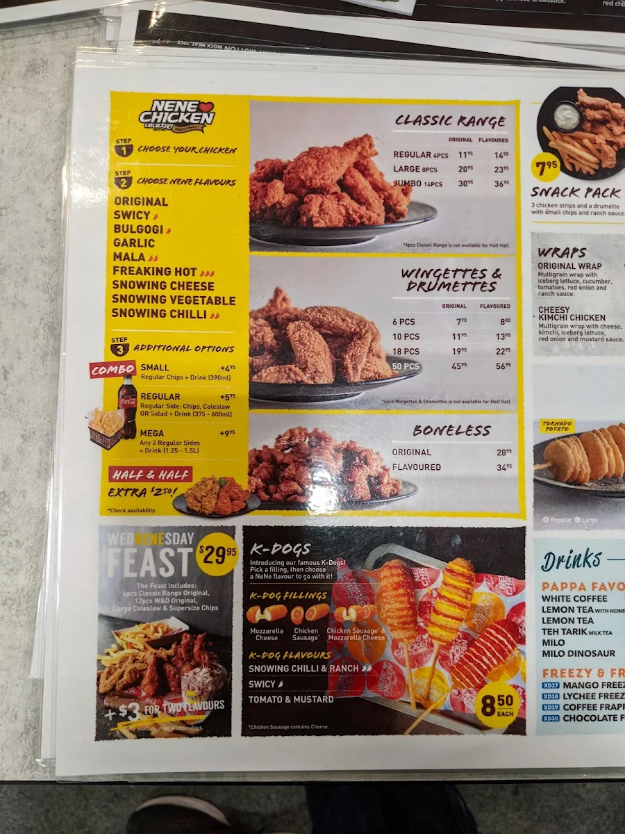 Menu, NeNe Chicken (Brookfield)