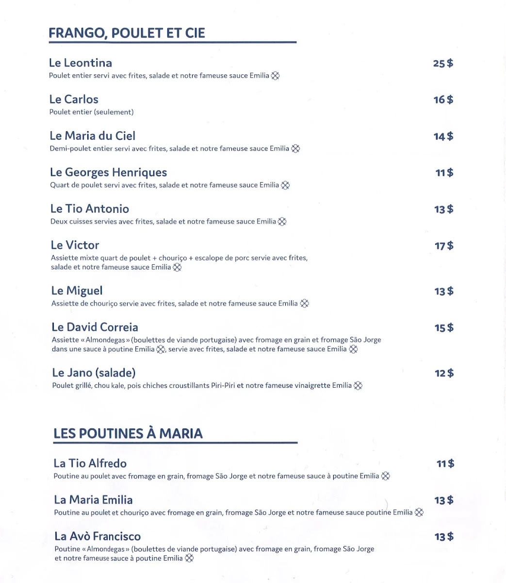 Menu, Emilia (Villeray)