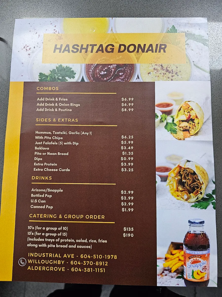 Menu, Hashtag Donair