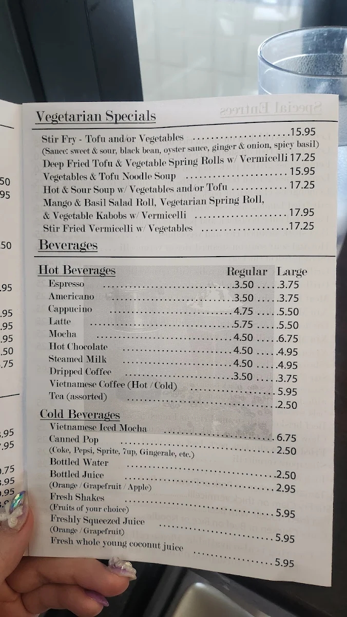 Menu, Joyeaux Café & Restaurant