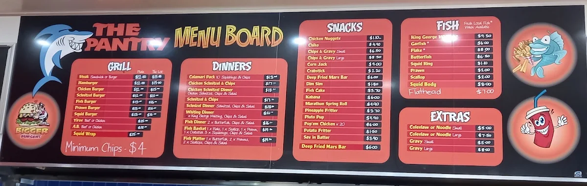 Menu, The Pantry