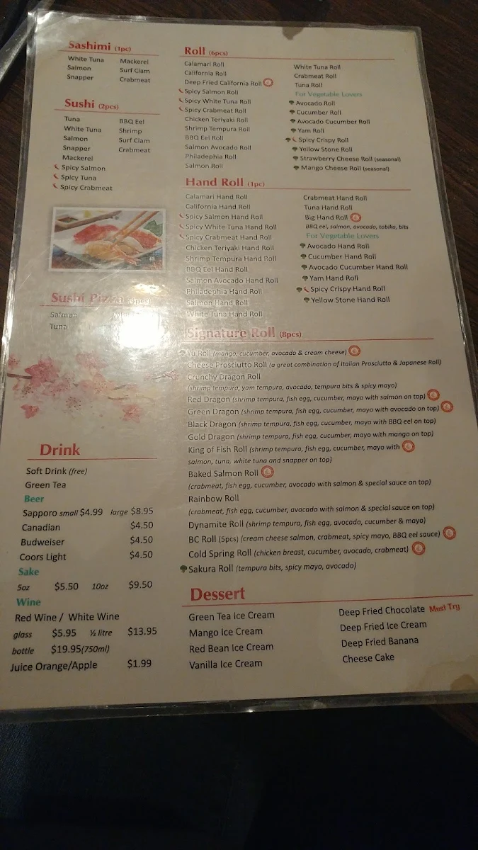Menu, Kinhao Sushi