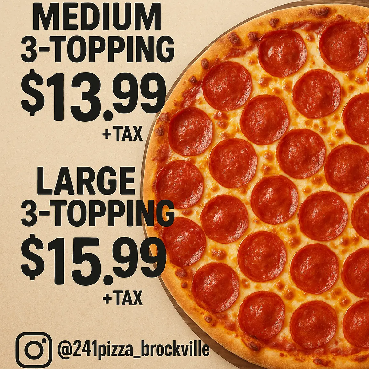 Menu, 241 Pizza