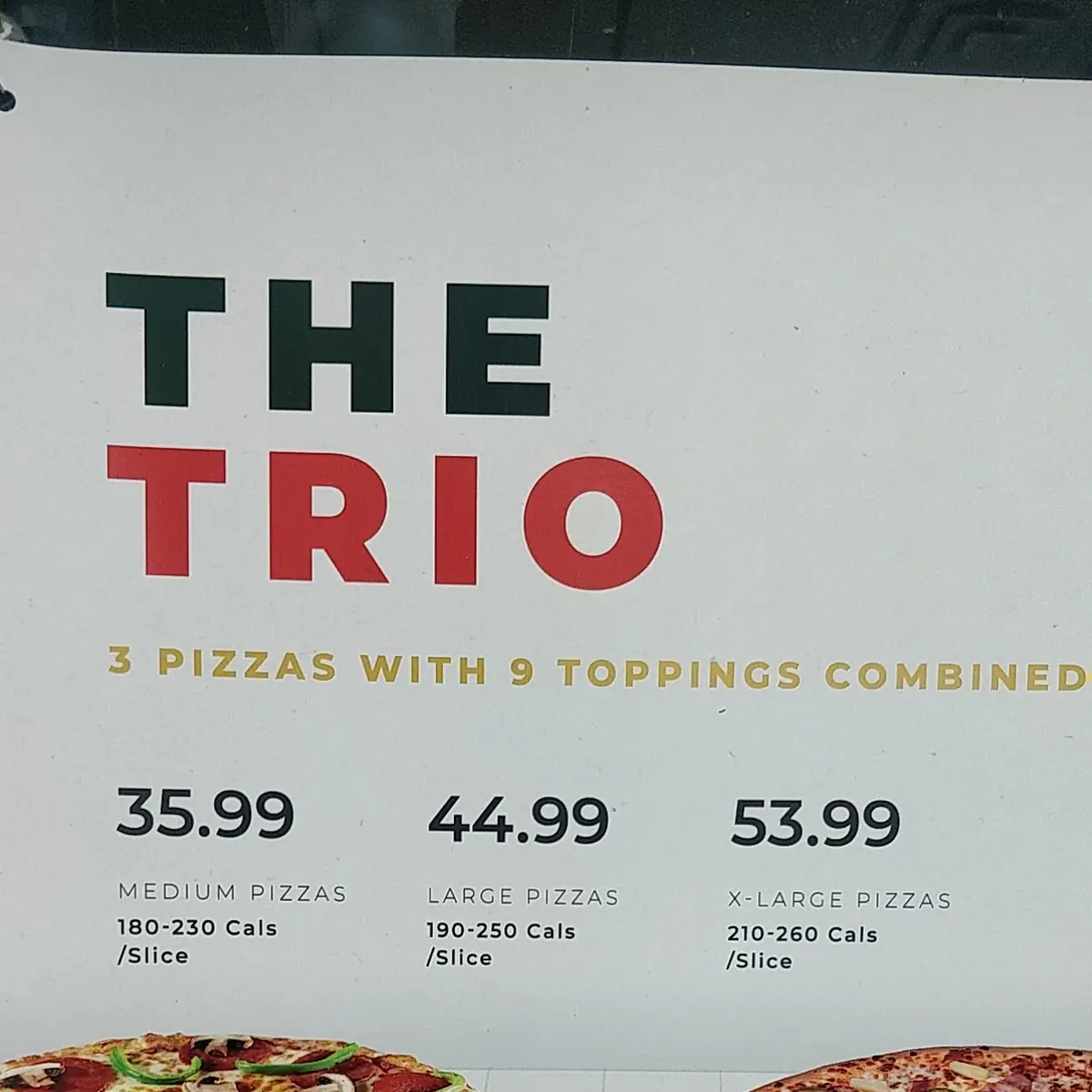 Menu, 241 Pizza