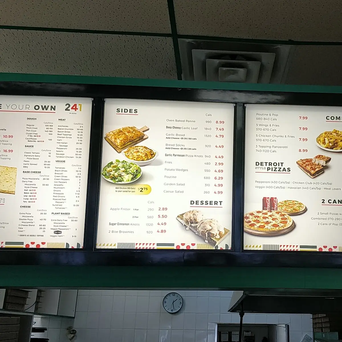 Menu, 241 Pizza
