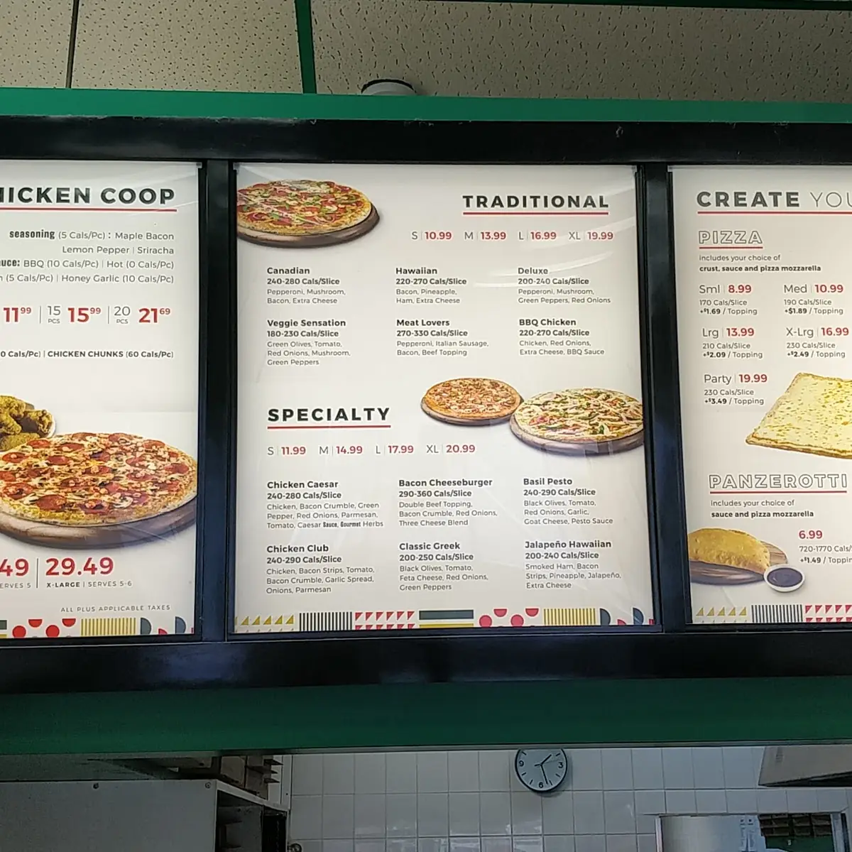 Menu, 241 Pizza